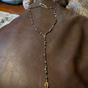 Kendra Scott Brown and Gold Beaded Necklace